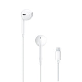 Auriculares EarPods com conector Lightning da ibitech.pt, acessórios de áudio com cabos brancos e design compacto.