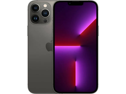 Smartphone iPhone 13 Pro Max semi-novo da Apple com tela grande e câmeras avançadas, exibido na imagem.
