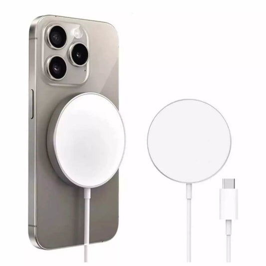Carregador MagSafe da ibitech.pt, com design compacto e compatível com iPhone, para carregamento sem fios eficiente.